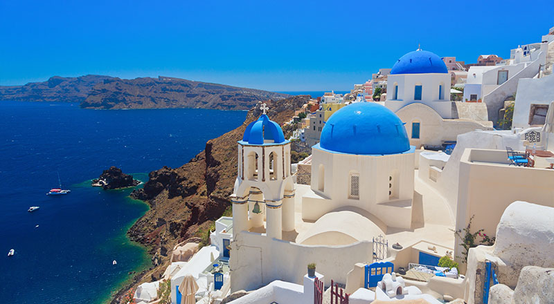 Panoramic of Santorini Island, Cyclades, Greece